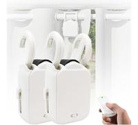 XNZJHPP Smart Automatic Curtain Opener Robot for Roman Rod & U-rail, Timer Control for Effortless Opening/Closing, No Charging Needed, Home Automation Solution (Roman Pole 2pcs)