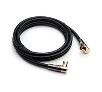 XO Antenna Angled Cable - Black - Male plug to Female socket TV Aerial RG6 Coaxial Cable - 2m