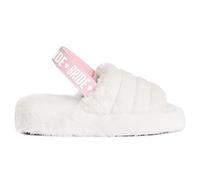 xo, Fetti Bride Strap Slippers, White Fur, Bachelorette Party Decorations, Wedding Day Sandals, Bridesmaid Gift, Bridal Shower Party Favor, White, S-M