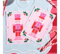 xo, Fetti Christmas Nutcracker Paper Napkins | 25 pcs | Pink Holiday Party Napkins, Xmas Dinner Decor, Festive Winter Tablescape, Pinkmas Setting