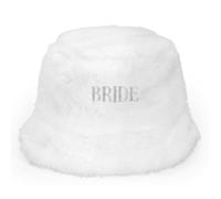 xo, Fetti White Bride Fur Bucket Hat | Bachelorette Party Decorations, Embroidered Bride to Be Gift, Cloud Nine Accessory, Engagement Decor, Cool Winter Bach