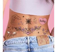 xo, Fetti Y2K Realistic Temporary Tattoos - 56 Pcs | Girly 2000s Bachelorette, Birthday Favors, Halloween Party Accessory, Fake Tats, Festival Stickers