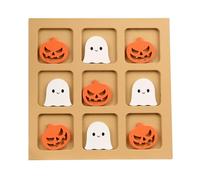 XO Game - Halloween Toy, Wooden Strategy Board | A Thinking Challenge with Sturdy and Easy to Build Design for Kids, Great for Travel, C