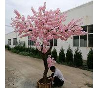 XOBODI Artificial Japanese Pink Cherry Blossom Tree,Large Plant,Handmade Fake Sakura Silk Flower Decoration,Wishing Tree,For Wedding Event Indoor Outdoor Party Restaurant 1.2x0.8m/3.9x2.6ft
