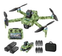 xobuo GPS Drone with 5.9 Inch Screen Controller, Military Camouflage drones with Dual Camera and Obstacle Avoidance, One-Key Take Off, Auto Return, Optical Flow Mode, 60-min Flight Time Stable Flying