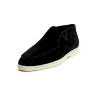 XOBZJH Women’s Genuine Leather Suede Ankle Boots - Minimalist Slip-On Booties with Memory Foam Insole and Cushioned Sole for Everyday Wear, Black, 7.5 UK