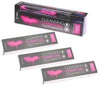 XOC Charcoal Cleaning Toothpaste 100ml (Pack of 4) with FREE Toothbrush