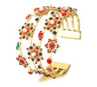 XOCARTIGE Christmas Bracelets for Women Holiday Cuff Bracelet Red Green Christmas Bow Bracelet Bangles Christmas Outfits Accessories Holiday Jewelry Gifts Party Favors, L, no gemstone