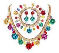 XOCARTIGE Christmas Jewelry for Women Christmas Necklace Charm Bracelet Earrings Accessories Xmas Ugly Sweater Outfits for Women Holiday Jewelry Gifts, Plastic, No Gemstone