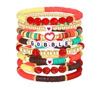 XOCARTIGE Surfer Heishi Bracelets for Women Stackable Rainbow Vinyl Disc Clay Beaded Stretch Bracelets Elastic Layering Friendship Bracelets Boho Summer Beach Jewelry, L, Vinyl, Pearl