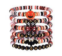 XOCARTIGE Surfer Heishi Bracelets for Women Stackable Rainbow Vinyl Disc Clay Beaded Stretch Bracelets Elastic Layering Friendship Bracelets Boho Summer Beach Jewelry, L, Vinyl, Pearl