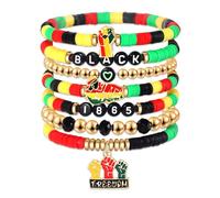 XOCARTIGE Surfer Heishi Bracelets for Women Stackable Rainbow Vinyl Disc Clay Beaded Stretch Bracelets Elastic Layering Friendship Bracelets Boho Summer Beach Jewelry, L, Vinyl