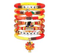 XOCARTIGE Surfer Heishi Bracelets for Women Stackable Rainbow Vinyl Disc Clay Beaded Stretch Bracelets Elastic Layering Friendship Bracelets Boho Summer Beach Jewelry, L, Vinyl, Pearl
