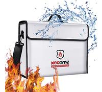 xocome Fireproof Double Protection Document Holder with Waterproof Zipper 16 x 12 x 5 inch Fireproof Storage Bag for Documents Passports and Valuables