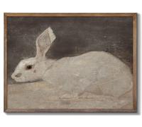 XOCUUI Vintage Rabbit Wall Art - Spring Easter Bunny Poster Decor - Modern Farmhouse Easter Egg Decoration for Bedroom Living Room - Rabbit Lover Gift - Rustic French Country Decor 8x10 - Unframed