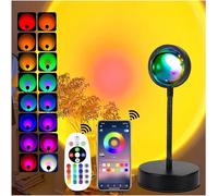 xoddi Sunset Lamp Led Lights for Bedroom Sunset Projection with APP, 16 Colors Night Light 360° Rotation Sun Lamp for Bedroom Decor and Aesthetic Room Decor Gifts for Women