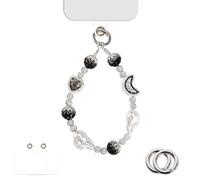 XODITO Black White Phone Charms Strap with Diamond Bead