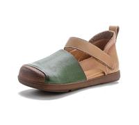 XOEKD Women Shoes Cowhide Color Block Retro Mary Jane Ankle Strap Round Toe Patchwork Comfortable Flats Hiking Shoes Slip On Soft Flat Heel Mam Loafers, Green, 7 UK