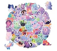 XoeLLe 100 Pieces Cat Stickers Cute Stickers Scrap Book Accessories | Adults Cartoon Rainbow Starry Sky Aesthetic Waterproof Vinyl for Water Bottle, Laptop, Phone, Skateboard