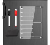 XoeLLe 20 x 30 cm Magnetic Meal Planner for Fridge with 2 Markers Weekly Planner A4 Dry Erase Calendar for Kitchen Home, Food Planning, Shopping List, to-Do, Chore Chart Organizer Noteboard