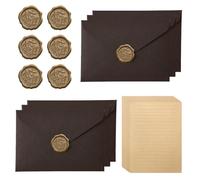 XoeLLe 22 PCS Vintage Writing Paper and Envelopes Aged Paper | with 6 Vintage Envelopes, 10 A5 Letter Paper, 6 Wax Seal Stickers for Love Letters, Weddings, Birthdays Greeting Cards