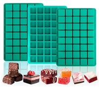 XoeLLe 3 PCS 40 Cavities Chocolate Moulds Silicone, Square Ice Cube Moulds, Ice Cube Tray Silicone, Square Mould Whiskey Ice Tray, Bite-Size Brownie Pan for Making Candy Ice