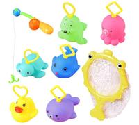 XoeLLe 8 Piece Bath Games, Pool Games Children, Fishing Children, Suitable for Bathtubs, Pools, Play Areas in the Living Room, Play Tables for Nursery, Lawns, Patios and Beaches