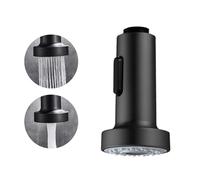 XoeLLe Kitchen Tap Spray Head, 2 Function Tap Adapter for Kitchen Sink, Replacement Shower Head for Kitchen Pull Out Tap&Bathroom Mixer Faucet Chrome Finish Universal G1/2 (Black)