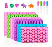 XoeLLe Pack of 6 Gummy Bear Mould with 4 Pipettes, Silicone Mould Gummy Bears