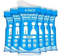 XoeLLe Pack of 6 Urine Bags for Travel, Emergency Toilet, Pee Bag, Pee Aid for Women, Suitable for Use in the Car, Hiking, Camping, Long Distance Travel, Nursing