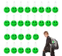 XoeLLe Safety Reflector Pendant, 26PCS Safety Reflector Reflective Tags Keyring with Chains Smiley Kids Face Safety Reflectors Pendants Keychain for School bag Backpacks, Walking, Running, Cycling