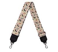 Xoenoiee Dachshund Dog Floral Print Adjustable Handbag Purse Strap Canvas Replacement Strap Crossbody Strap with Metal Buckles,1 Pack, CZ42