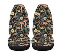 Xoenoiee Dragonfly Vintage Mushroom Daisy Print Car Seat Covers Front Seats Only Bucket Vehicle Seat Protector Universal Seat Covers for Cars, SUV, Sedan, Van, Trucks