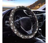 Xoenoiee Elephants and Leaves Pattern Colorful Cars Steering Wheel Cover, Suitable for 15 inch Comfortable Anti-Slip, Breathable and Sweat Absorbing Car Steering Wheel Cover for Women Men