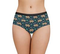Xoenoiee Funny Sloth Branch Pattern Womens Underwear Hipster Panties for Women Animal Print Black Lace Waist Women's Briefs with Black Lace Waist, XL