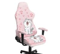 Xoenoiee Gaming Chair Covers Slipcovers, 4-Piece Stretchable Elastic Computer Reclining Gaming Chair Seat Cover with Armrest Covers, Cute Cat Paws Pink