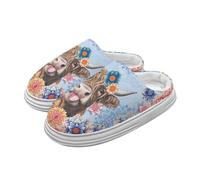 Xoenoiee Highland Cattle Boho Mandala Pattern Slippers for Women Men Soft Comy House Slippers Lightweight Slip-On Fluffy Bedroom Home Shoes for Indoor Outdoor