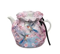 Xoenoiee Hummingbird Vibrant Pink Floral Print Tea Pot Cover Tea Cozy Insulation Teapot Cosy Tea Pot Warmer Cover for Home Kitchen Table Teapot Kettle Cover Keep Warm