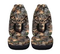 Xoenoiee Hunting Deer Forest Camo Pattern Car Seat Cover with Elastic Straps, Durable and Comfortable Car Seat Protector Suitable for Small Cars, Trucks, and Vans