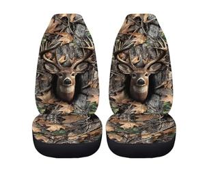 Xoenoiee Hunting Deer Forest Camo Pattern Car Seat Cover with Elastic Straps, Durable and Comfortable Car Seat Protector Suitable for Small Cars, Trucks, and Vans