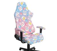 Xoenoiee Office Computer Game Chair Covers Stretchy Polyester Armchair Slipcovers for Reclining Racing Gaming Chair with Armrest Covers, Cute Bunny Rabbit Easter Eggs