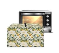Xoenoiee Retro Lemon Floral Print Microwave Oven Cover Dustproof Kitchen Small Appliance Protector Covers Toaster Ovens Dust Cover with Handle, Large