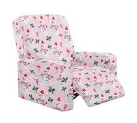 Xoenoiee Snowman Holly Leaf Candy Pink Pattern 4 Piece Recliner Chair Cover Stretch Lazy Boy Chair Covers with Pockets Soft Reclining Sofa Slipcovers Furniture Protector with Elastic Bottom