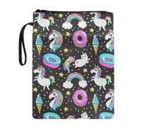 Xoenoiee Unicorn Rainbow Dessert Pattern Book Sleeve for Teen Adult Book Covers for Paperback Book Protector Pouch with Zipper, Book Sleeve Gifts for Book Lovers Readers