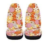 Xoenoiee Vintage Daisy Flower Print Seat Covers for Cars Trucks and SUVs (Set of 2) - Car Seat Covers for Front Seats, Truck Seat Protectors Auto Interior Covers