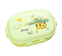 Xoeryoy 2 Compartment Lunch Box for Kids, Insulated Lunch Box Kids Stainless Steel, Leak-Proof Cartoon Food Container with Spoon Giraffe
