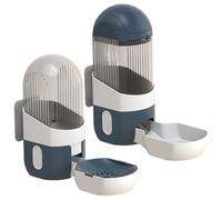 Xoeryoy 2PCS 1200ml Automatic Rabbit Feeder ＆ 1000ml Rabbit Water Dispenser, Hanging Cat Food and Water Dispenser Set with Clip and Sticker for Puppy Kitten Chinchilla Hedgehog Ferret