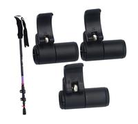 Xoeryoy 3Pcs Stick Clip Rock Climbing, 18 16 14mm Pole Clamp Hiking Pole Replacement Parts Plastic Flip Lock Clips for Mountaineering, Black