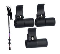 Xoeryoy 3Pcs Stick Clip Rock Climbing, 18 16 14mm Pole Clamp Hiking Pole Replacement Parts Plastic Flip Lock Clips for Mountaineering, Black