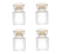Xoeryoy 4Pcs Mini Glass Jars with Cork Lids, Clear Tiny Dollhouse Miniatures for 1/12 Scale, Miniature Storage Jars for Candy, Kitchen & Display